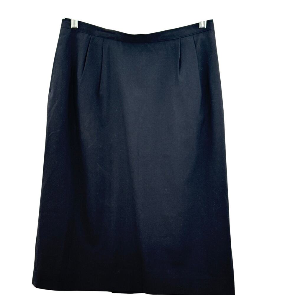 Brooks Brothers Navy Pleated Pencil Skirt 16